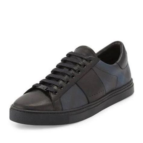 burberry ritson men's low-top sneaker|Burberry Ritson Check Leather Sneakers Black Navy .